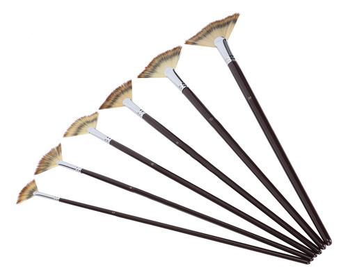 Brocha De Nailon Para El Cabello, 6 Brochas, Soporte Largo,