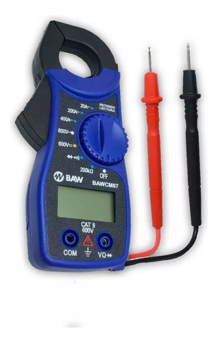 Pinza Amperométrica Baw 600v 400amp Display + Puntas Prueba