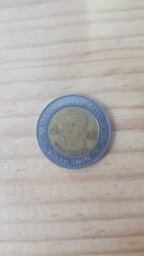 Moneda 5 Pesos Esfinge Otilio Montaño Acuñada En 2009 (Usado)