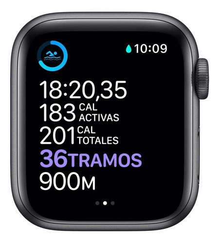 Apple Watch (GPS+Cellular) Series 6 display de 1.575" con correa de fluoroelastómero color negro y caja color gris espacial - Bueno (Reacondicionado)