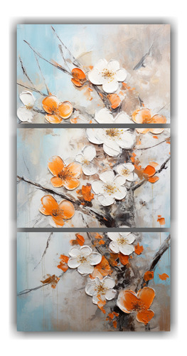 45x90cm Cuadro Decorativo Cerezo Flor Naranja, Estilo Neo-no