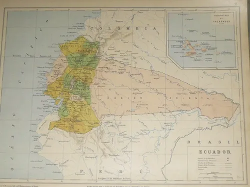 comprar Mapa Antiguo Del Ecuador