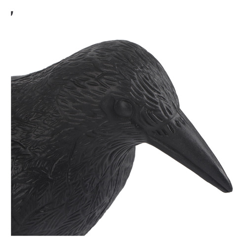 Espantapájaros Falso De Plástico Con Forma De Cuervo Negro C