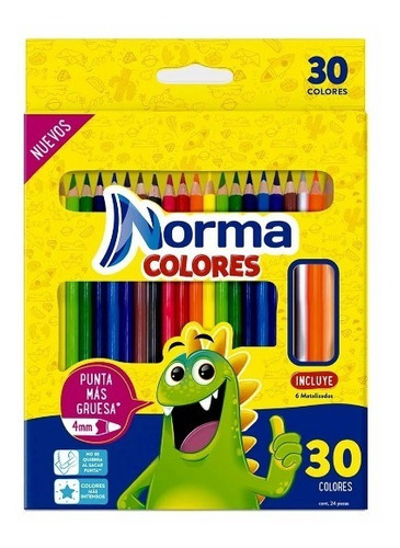 Colores Redondos X 30 Incluye 6 Metalizados Norma