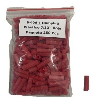 Ramplug Tarugo Rojo  7/32´´ Empaque 250 Uds 