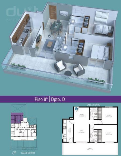 Dpto Centro De 2 Dormitorios, Dos Baños Completos, Y Terraza De 20m2