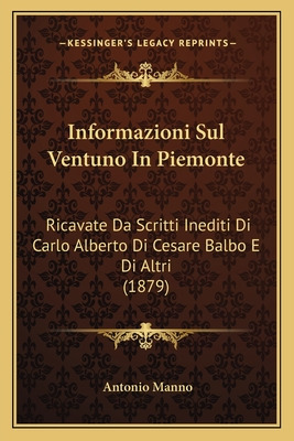 Libro Informazioni Sul Ventuno In Piemonte: Ricavate Da S...