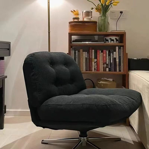 Silla Individual Elegante Con Rotación De 360 Grados Salas Negro