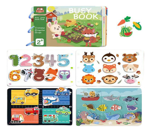Montessori Velcro Quiet Book Educativo Para Niños En Edad