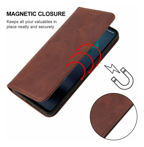 Capa De Couro Marrom Para Sharp Aquos R7/p7