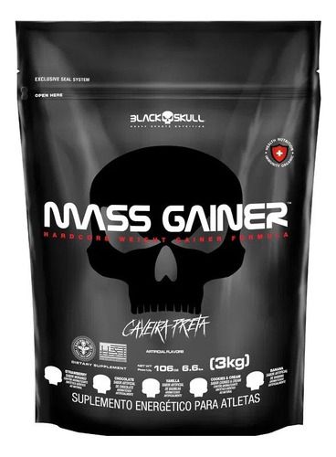 Mass Gainer Refil (3kg) - Sabor: Morango Morango