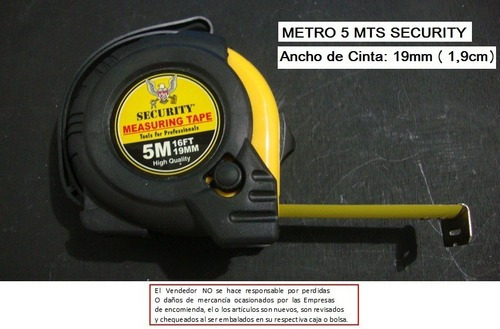 Cinta Métrica O Metro De Construcción 5mts Segurity Oferta 