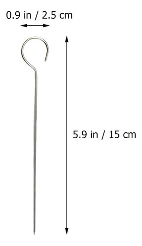 Brochetas De Camarones, Aguja De Cola De Ganso De Acero Inox