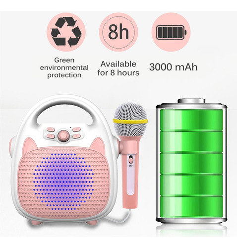 Máquina De Micrófono Para Cantar Para Niños Con Luces Parpad