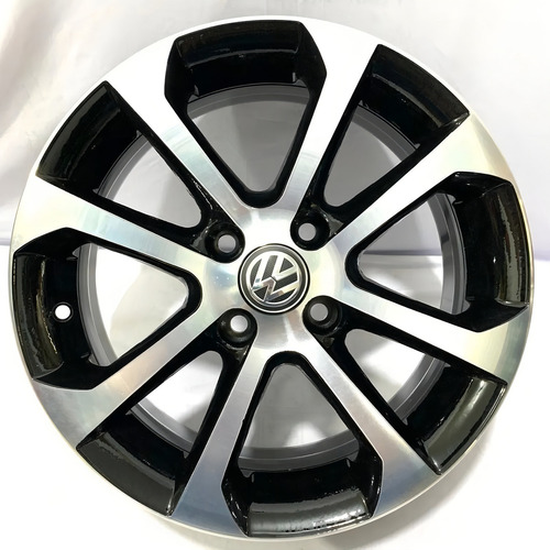 Rodas Brw Vw Saveiro Pepper Aro 15 4x100 (jogo)+bicos Cor Preto Com Diamantado