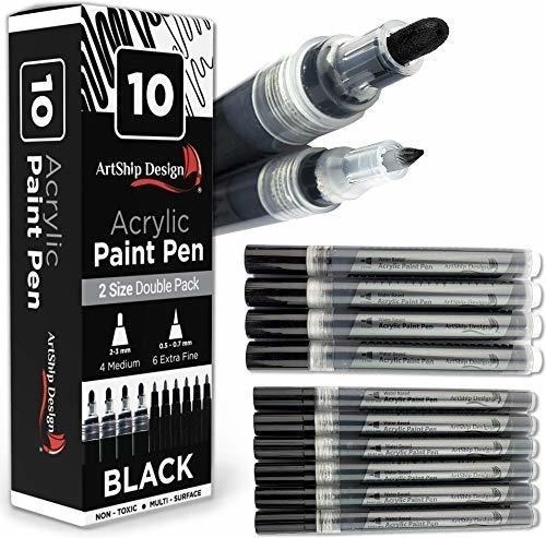 Kit De 10 Plumones Artship De Pintura Acrilica Doble Tamaño