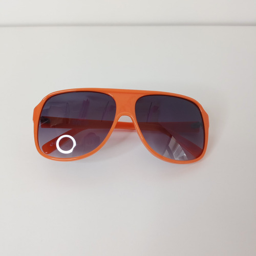 Anteojos De Sol Aviador Aesthetic Retro Oversize Lente Degrade Varilla Naranja Armazón Naranja