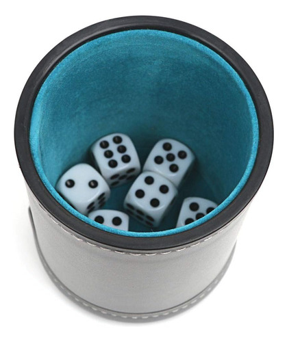 Copa De Dados De Cuero Pu Con Fieltro De Dados Con 6 Dados,
