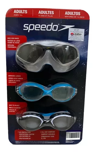 Speedo Paquete triple de gafas de natación para adultos