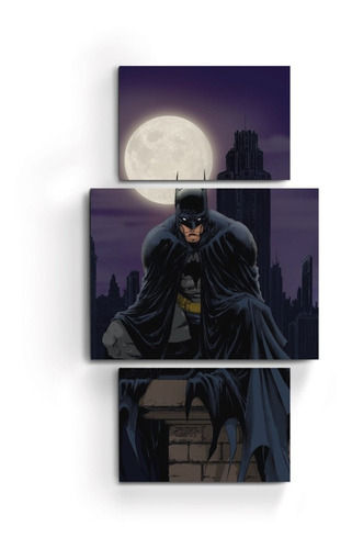 Cuadros Tripticos Batman Superheroe Comics Dc Heroe 70x40cm