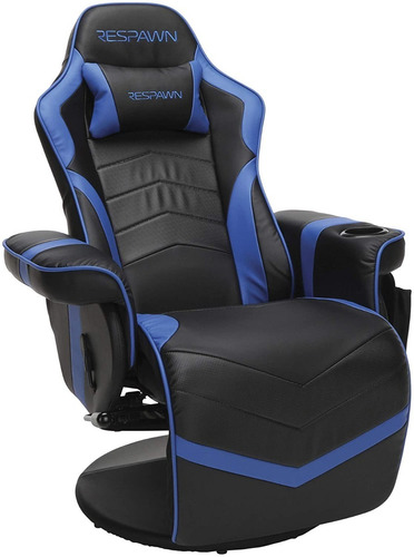 Silla Gamer Reclinable Habitacion Azul Cuero Sintetico