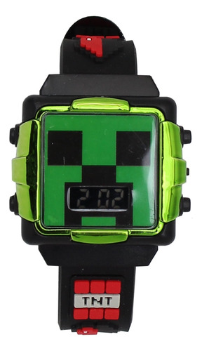 Minecraft Lcd Watch Con Flashing Chrome Face