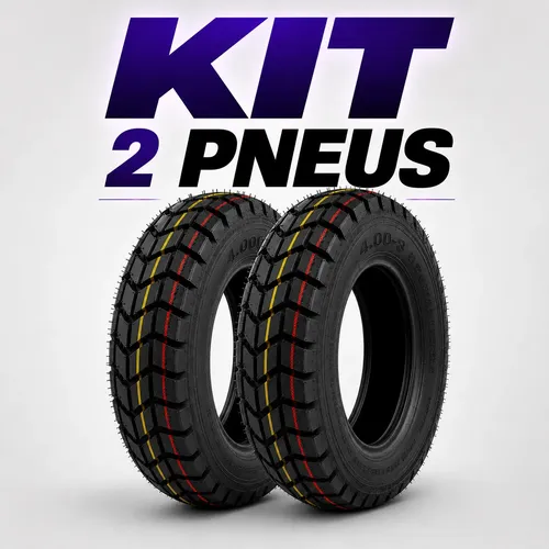 Kit 2 Pneus Reforçados Para Carretinha 4.00/4.80-8 N