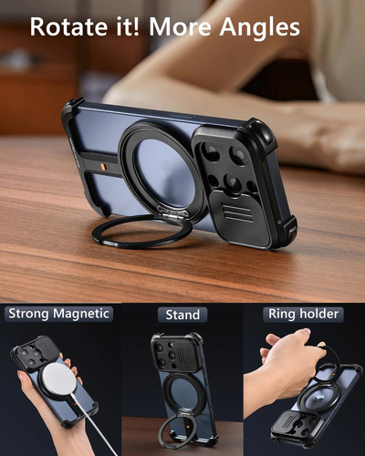 Funda Magnética For iPhone 16 Pro Max Con Funda De Cámara