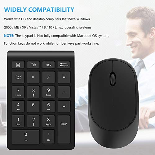 Combo De Teclado Numérico Y Mouse Inalámbricos, Portã...