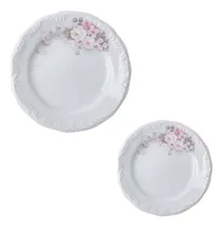Comprar 8 Pratos Rasos E 8 Pratos Sobremesa Eterna Porcelana Schmidt