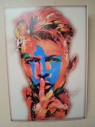 Imagem 1 de 2 de Quadro David Bowie - 20cm X 28 Cm - Mdf, Com Fita Dupla Face
