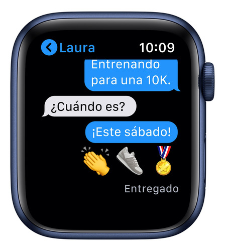 Apple Watch Series 6 (GPS+Cellular) - Caja de aluminio azul de 4.4 cm - Correa deportiva azul marino