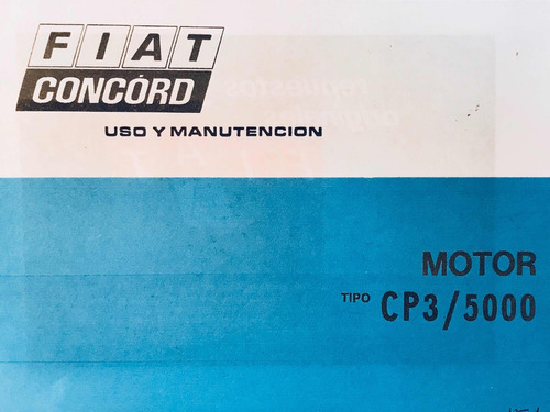 Manual De Uso Y Mantenimiento Motor Fiat Cp3/5000