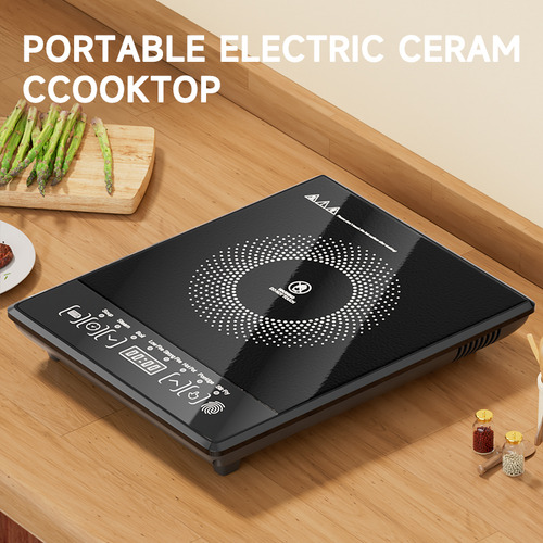 Parrilla De Inducción Eléctrica, Estufa De Mesa Modernas Inducción, Quemador De Encimera Eléctrico De 2200 Vatios Con Sensor Táctilbloqueo Seguridadprotección Contra Sobrecalentamiento