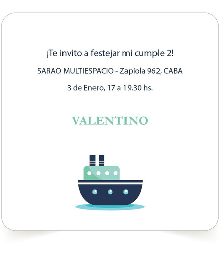 Invitación Cumpleaños Cancheras Nene Imprimible Barco