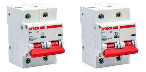 Kit C/2 - Disjuntor Steck Din Bipolar 80a Sd2 C Sdd2c80