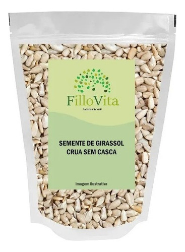 Fillovita semente de girassol descascada crua premium 1kg