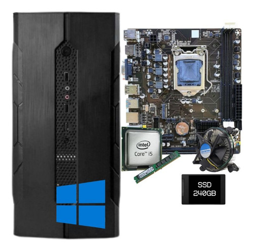 Pc Cpu Intel I5 3470  H61m 4gb Ssd 240gb 200w C/ Licença W