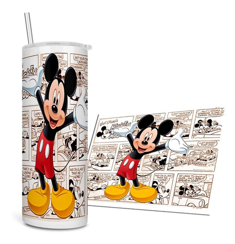 Termo De Acero Mickey Mouse Vintage Retro Clásico 650ml