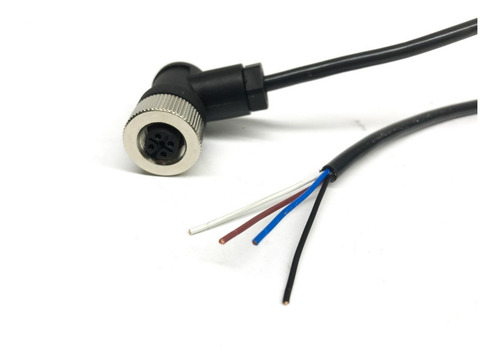 50x Cabo Conector M12 90º Femea 4 Pinos 4 Fios 10 Metros