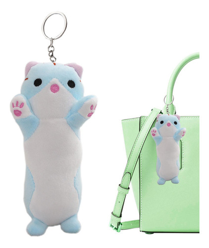 Chaveiro De PelĂșcia De Gato Fofo, Corpo Longo, Boneca De