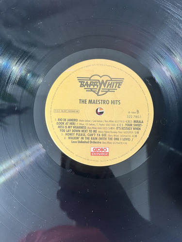 Lp Barry White - Maestro Hits Globo Polydor Som Livre 1994 (Usado)