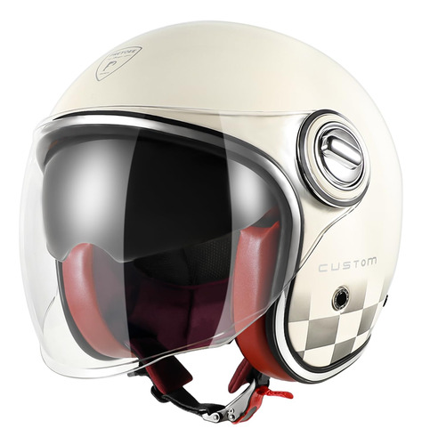 Casco De Motocicleta Vespa De Cara Abierta Casco De