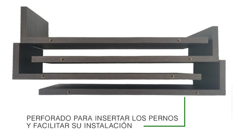 Set De 4 Repisas Flotantes Estilo Librero 45 X 15 Cm Color Roble Dakar
