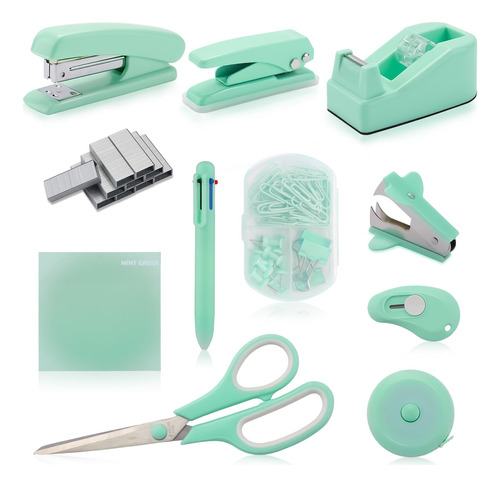 Kit De Accesorios De Escritorio Verde, Juego De Suministros