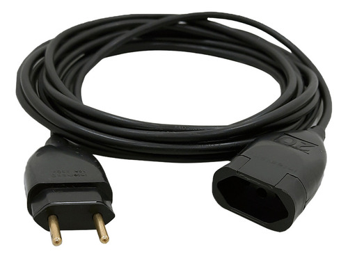 Extensao 1 Tomada Com 1 Metro Cor Preto Plug 10a