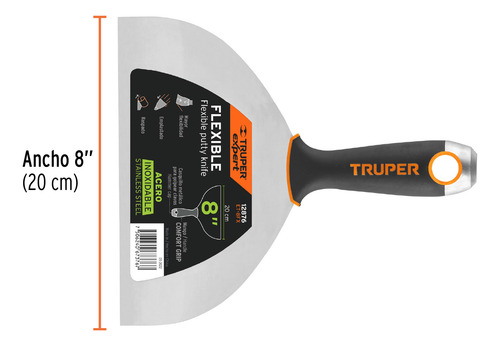 Pack De 6 Espatula Flexible 8' Acero Inox Truper Expert12876