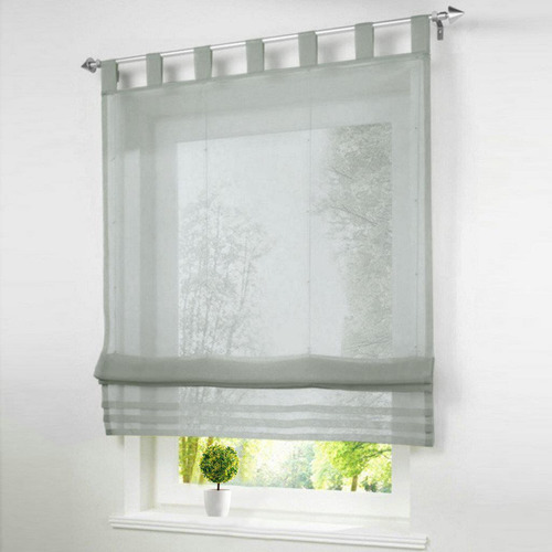 Cortinas En Voile De Poliéster Material Gris-120 × 155cm