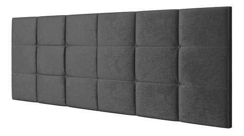 Painel Suspensa Cabeceira Almofadada Cama Box Casal 140cm Fácil Instalação- Cinza