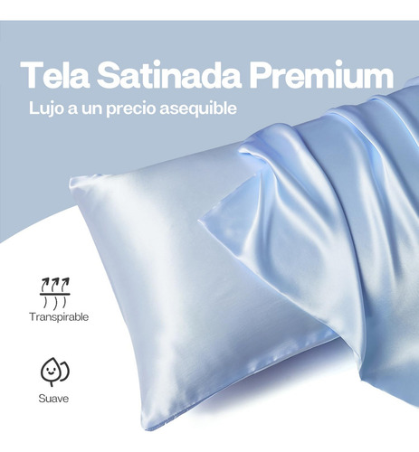 Fundas De Almohada De Satén Tamaño Estándar 50x70cm, Funda